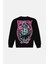 Siyah Back In Times Baskılı Oversize Erkek Bisiklet Yaka Sweatshirt 1