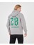 Gri Blossom 28 Baskılı Oversize Kapuşonlu Erkek Sweatshirt 1