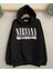 Siyah Nirvana Baskılı Oversize Kapuşonlu Erkek Sweatshirt 1