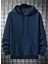 Lacivert Sırt Aloha Baskılı Oversize Kapüşonlu Erkek Sweatshirt 2