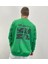 Erkek Yeşil Love Wıth You Baskılı Oversize Bisiklet Yaka Sweatshirt 1