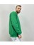 Erkek Yeşil Love Wıth You Baskılı Oversize Bisiklet Yaka Sweatshirt 2