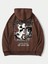 Kahverengi World Wide Yazı Baskılı Oversize Kapüşonlu Erkek Sweatshirt 1