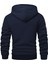 Lacivert Attitude Baskılı Oversize Kapüşonlu Erkek Sweatshirt 2