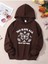 Kadın You Have All Baskılı Oversize Kahverengi Kapuşonlu Sweatshirt 1