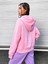 Pembe All Good Baskılı Oversize Kapüşonlu Unisex Sweatshirt 2