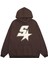 Unisex Kahverengi Yıldız Baskılı Oversize Kapüşonlu Sweatshirt 1