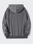 Erkek Gri Zeus Baskılı Oversize Kapşonlu Sweatshirt 2