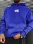 Sax Mavi Me Baskılı Oversize Erkek Sweatshirt 5