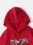 Kırmızı Süper Tavşan Baskılı Oversize Kapüşonlu Erkek Sweatshirt 3