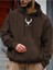 Kahverengi Geyik Baskılı Oversize Kapüşonlu Erkek Sweatshirt 1