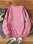 Pembe Domuz Baskılı Oversize Bisiklet Yaka Kadın Sweatshirt 2
