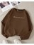 Kahverengi Dreamer Baskılı Oversize Bisiklet Yaka Unisex Sweat. 1