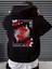 Siyah Japon Balık Baskılı Oversize Kapüşonlu Erkek Sweatshirt 1