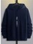 Lacivert Dikey Baskılı Oversize Kapüşonlu Erkek Sweatshirt 4
