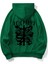 Yeşil Telepathy Baskılı Oversize Kapüşonlu Erkek Sweatshirt 1