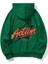 Yeşil Action Baskılı Oversize Kapüşonlu Erkek Sweatshirt 1
