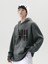 Antrasit Hope Wish Baskılı Oversize Kapüşonlu Erkek Sweatshirt 1