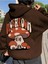 Kahverengi Mushroom Mantar Baskılı Oversize Kapüşonlu Erkek Sweatshirt 1
