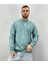 Erkek Nefti Yeşili Tokyo Baskılı Oversize Bisiklet Yaka Sweatshirt 3