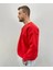 Erkek Kırmızı Vıvrela Vıe Baskılı Oversize Bisiklet Yaka Sweatshirt 2