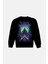 Siyah The Black Baskılı Oversize Erkek Bisiklet Yaka Sweatshirt 1