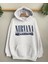 Gri Nirvana Baskılı Oversize Kapuşonlu Erkek Sweatshirt 1
