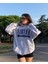 Gri Nirvana Baskılı Oversize Kapuşonlu Erkek Sweatshirt 2