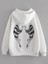 Melek Kanadı Baskılı Beyaz Oversize Kapüşonlu Sweatshirt 1