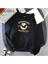 Erkek Siyah Karasuno Baskılı Oversize Kapüşonlu Sweatshirt 1