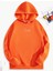 Turuncu Flaring Baskılı Oversize Kapüşonlu Erkek Sweatshirt 1