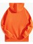 Turuncu Flaring Baskılı Oversize Kapüşonlu Erkek Sweatshirt 2