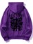 Mor Telepathy Baskılı Oversize Kapüşonlu Erkek Sweatshirt 1
