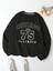 Siyah Illinois 75 Baskılı Oversize Bisiklet Yaka Erkek Sweatshirt 1