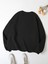 Siyah Illinois 75 Baskılı Oversize Bisiklet Yaka Erkek Sweatshirt 2