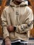 Bej The Hope Baskılı Oversize Kapüşonlu Erkek Sweatshirt 1