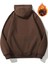 Erkek Kahverengi Mini Ayıcık Baskılı Oversize Kapüşonlu Sweatshirt 2