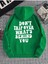 Yeşil Don't Trip Over Baskılı Oversize Kapüşonlu Erkek Sweatshirt 1