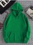 Yeşil Don't Trip Over Baskılı Oversize Kapüşonlu Erkek Sweatshirt 2