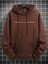 Kahverengi Natural Realm Baskılı Oversize Kapüşonlu Erkek Sweatshirt 1