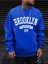 Mavi Brooklyn Baskılı Oversize Bisiklet Yaka Erkek Sweatshirt 1