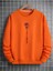 Turuncu Gül Baskılı Oversize Bisiklet Yaka Erkek Sweatshirt 3