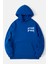 Sax Mavi No Pain No Gain Baskılı Oversize Kapuşonlu Sweatshirt 2