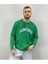 Erkek Yeşil Flawlessly Baskılı Oversize Bisiklet Yaka Sweatshirt 1