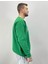 Erkek Yeşil Flawlessly Baskılı Oversize Bisiklet Yaka Sweatshirt 2