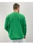 Erkek Yeşil Flawlessly Baskılı Oversize Bisiklet Yaka Sweatshirt 3