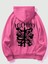 Pembe Telepathy Baskılı Oversize Kapşonlu Erkek Sweatshirt 1