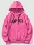Pembe Telepathy Baskılı Oversize Kapşonlu Erkek Sweatshirt 2