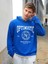 Sax Mavi Optimistic Baskılı Oversize Erkek Sweatshirt 3