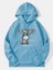 Bebe Mavi Tavşan Baskılı Oversize Erkek Sweatshirt 1